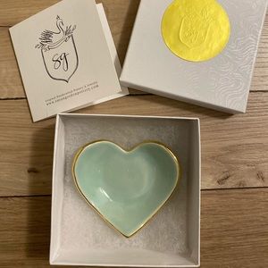 Susan Gordon Pottery -Tiny Heart Ring Dish-Mint